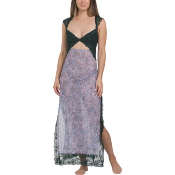 strapless maxi bodycon dress Imogen Pink Print Strapless Maxi Dress - US 12